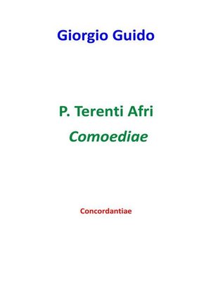 cover image of P. Terenti Afri Comoediae--Concordantiae